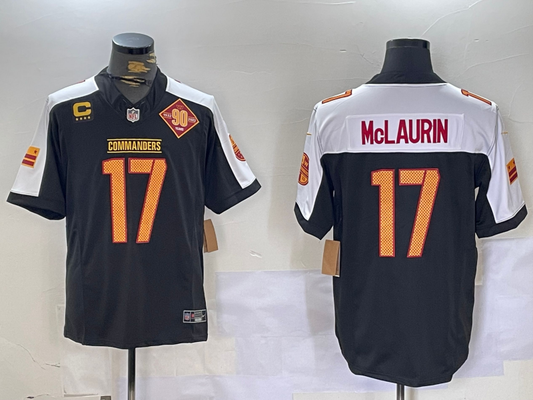 Men's Washington Commanders Terry McLaurin #17 Black Alternate Vapor Limited Jersey1