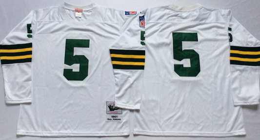 Men's Green Bay Packers Paul Hornung Mitchell & Ness White Legacy Replica Player Jersey1