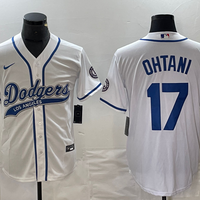 Men's Los Angeles Dodgers Shohei Ohtani #17 White Player Jersey1 Joint Edition