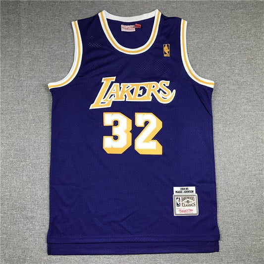 Magic Johnson #32 Los Angeles Lakers Purple Throwback Jersey