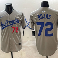Men's Los Angeles Dodgers Manny Rojas #72 Gray Road Replica Player Jersey