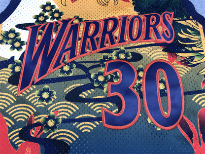 Men's Golden State Warriors Stephen Curry #30 Year of Rabbit Edition Hardwood Classics Swingman Jersey1