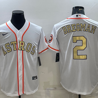 Men's Houston Astros Alex Bregman #2 White Replica Player Jersey1