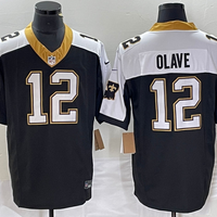Men's New Orleans Saints Chris Olave #12 Black Vapor F.U.S.E. Limited Jersey1