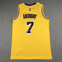 Men's Los Angeles Lakers Carmelo Anthony Gold 2021/22 Fast Break Replica Jersey1