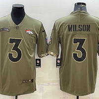 Men's Denver Broncos Russell Wilson #3 Olive 2022 Salute To Service Limited Jersey1