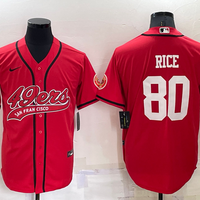 Men's San Francisco 49ers Jerry Rice #80 Red Game Jersey1 Joint Edition