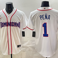 Men's Dominican Republic Baseball Jeremy Pena #1 White 2026 World Baseball Classic Stadium Jersey