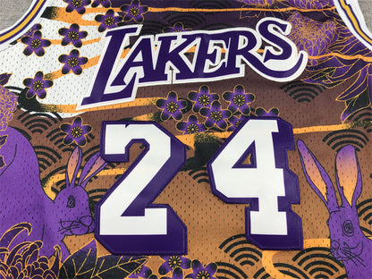 Men's Los Angeles Lakers Kobe Bryant #24 Year of Rabbit Edition Hardwood Classics Swingman Jersey1