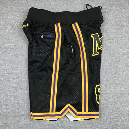 Men's Los Angeles Lakers MAMBA Black Basketball Shorts1