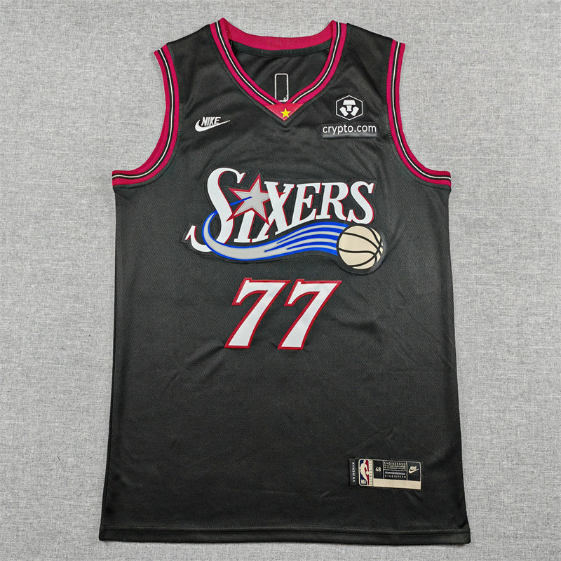 Men's Philadelphia 76ers V. J. Edgecombe #77 Black Swingman Jersey - Classic Edition