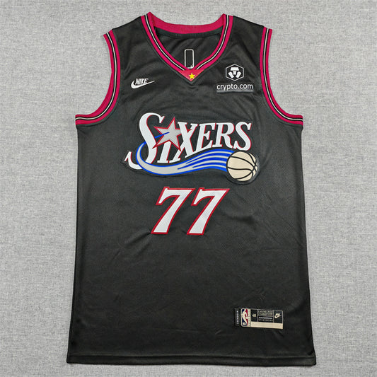 Men's Philadelphia 76ers V. J. Edgecombe #77 Black Swingman Jersey - Classic Edition