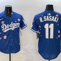 Men's Los Angeles Dodgers Roki Sasaki #11 Royal Replica Team Jersey1