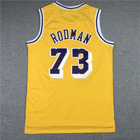 Men's Los Angeles Lakers Dennis Rodman Classics Swingman Jersey1 - Retro Yellow