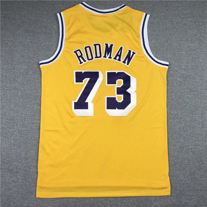 Men's Los Angeles Lakers Dennis Rodman Classics Swingman Jersey1 - Retro Yellow