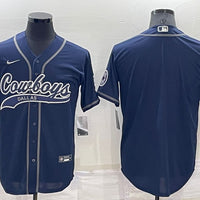 Men's Dallas Cowboys Navy Blank Jersey1