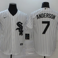 Men's Chicago White Sox Tim Anderson #7 White Replica Baseball Jersey1