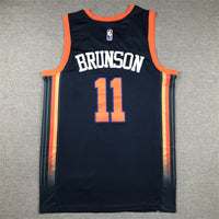Men's New York Knicks Jalen Brunson #11 Navy Swingman Jersey1 - Statement Edition