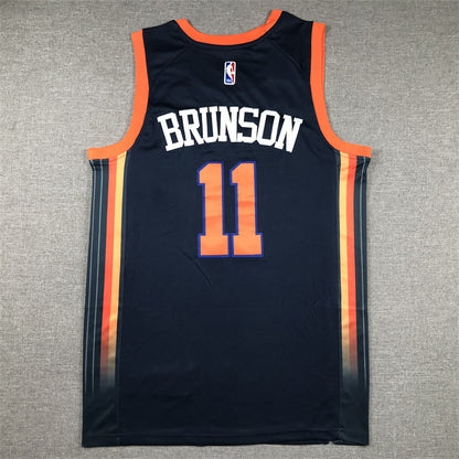 Men's New York Knicks Jalen Brunson #11 Navy Swingman Jersey1 - Statement Edition