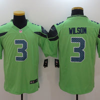 Men's Seattle Seahawks #3 Russell Wilson Green Game Jersey