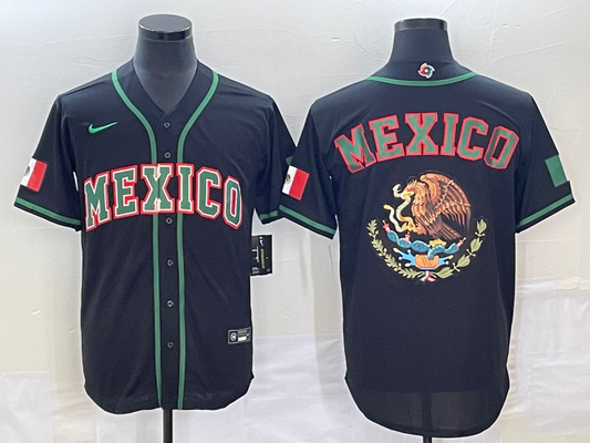 Men's 2023 World Baseball Classic Mexico Black Replica Baseball Jersey1