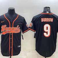 Men's Cincinnati Bengals Joe Burrow #9 Black Fashion Game Jersey1