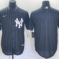 Men's New York Yankees Black Alternate Blank Jersey1