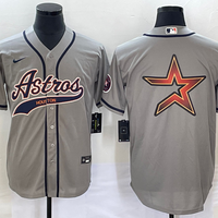 Men's Houston Astros Gray Replica Authentic Jersey1 Joint Edition