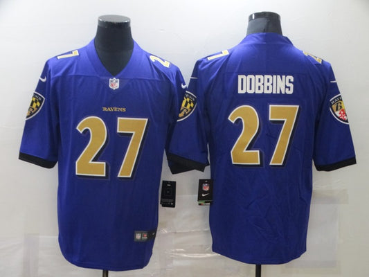 Men's Baltimore Ravens J.K. Dobbins #27 Purple Game Player Jersey1