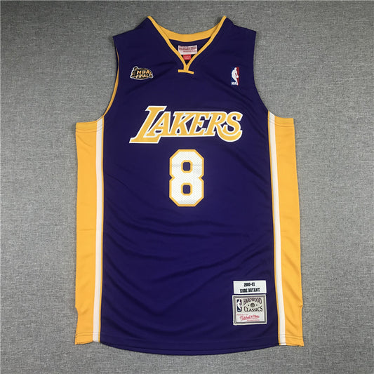 Men's Los Angeles Lakers Kobe Bryant 2000-01 Purple Hardwood Classics Authentic Jersey1