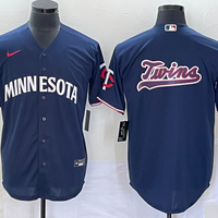 Men's Minnesota Twins Navy Alternate Replica Team Logo Jersey1