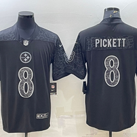 Men's Pittsburgh Steelers Kenny Pickett #8 Black Retired Player RFLCTV Limited Jersey1