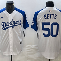 Men's Los Angeles Dodgers Mookie Betts #50 White Limited Jersey1