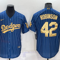 Men's Los Angeles Dodgers Jackie Robinson #42 Blue Player Jersey1