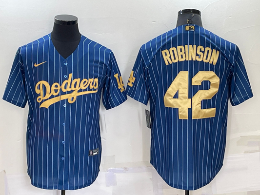 Men's Los Angeles Dodgers Jackie Robinson #42 Blue Player Jersey1
