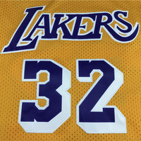 Men's Los Angeles Lakers Magic Johnson #32 Yellow Throwback Jersey1