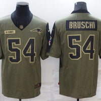 Men's New England Patriots Tedy Bruschi #54 Brown Game Jersey1