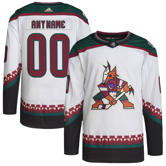 Men's Arizona Coyotes White Primegreen Authentic Pro Custom Jersey1