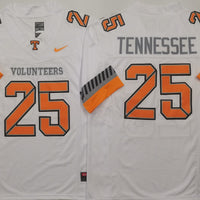 Men's Tennessee Volunteers #25 White Player Jersey