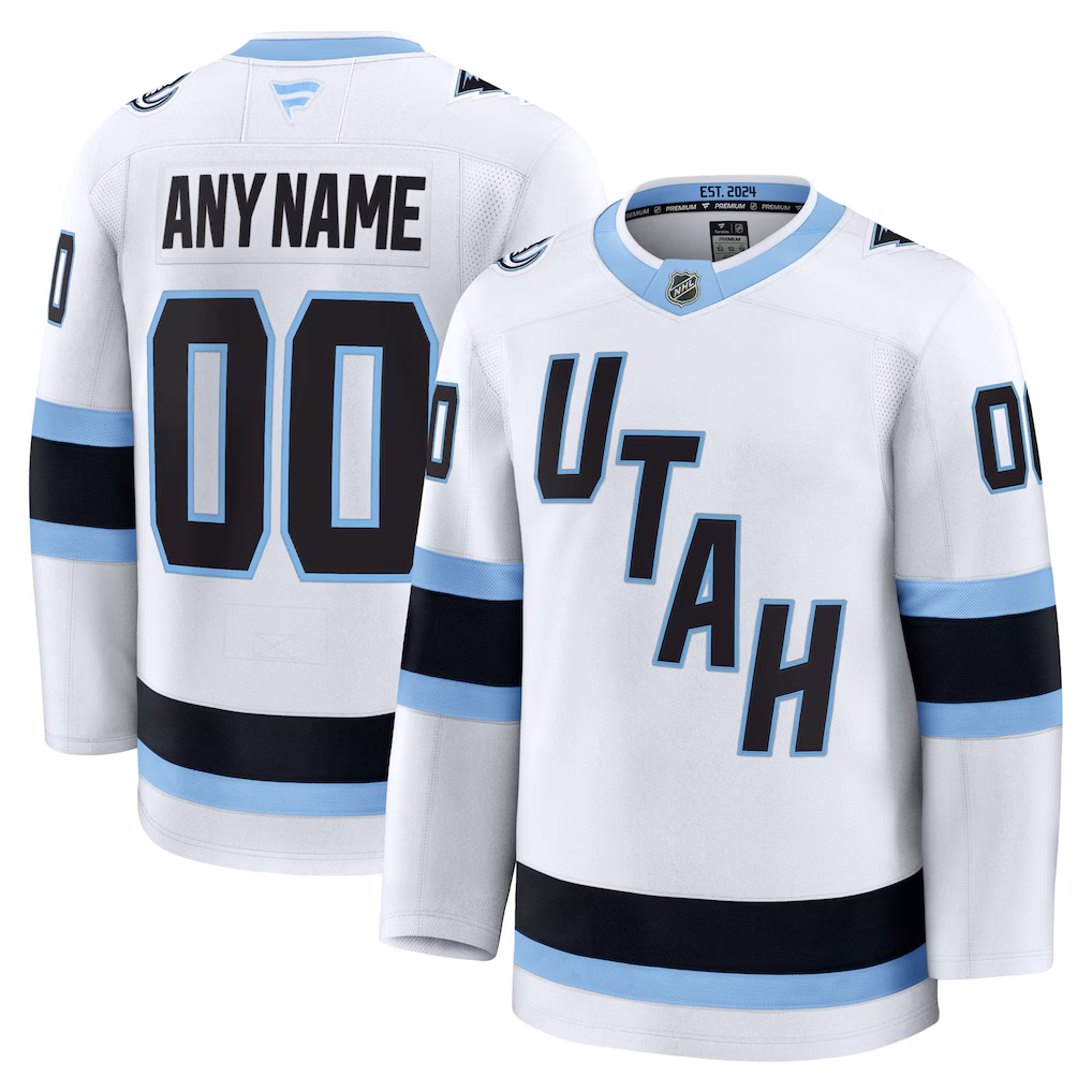 Men's Utah Mammoth Fanatics White Away Premium Custom Jersey