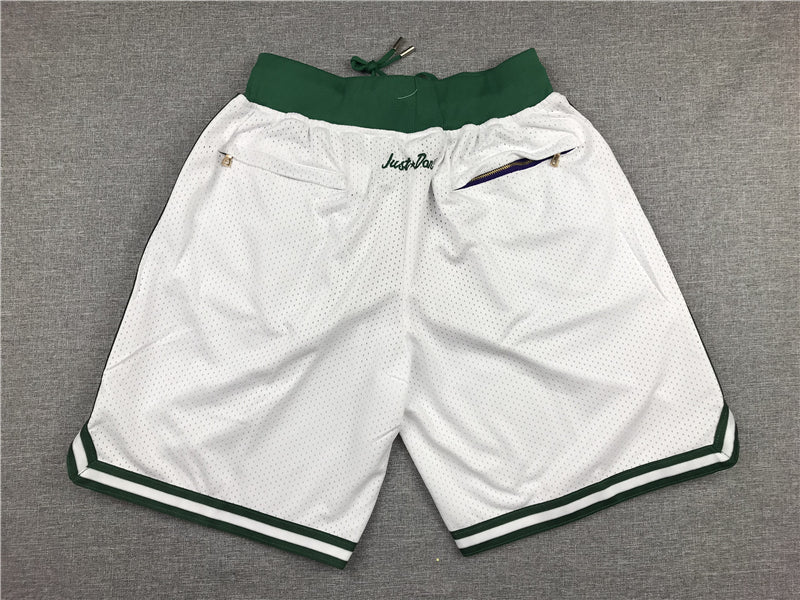 Men's Boston Celtics White Basketball Retro Shorts1