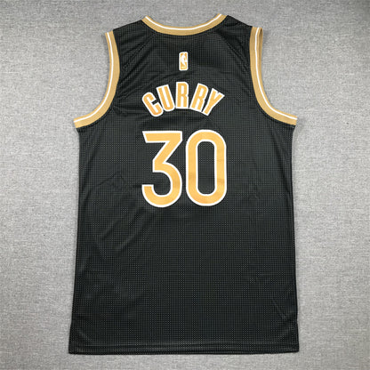 Men's Golden State Warriors Stephen Curry #30 Black Select Series Swingman Jersey1