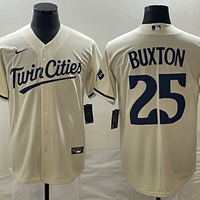 Men's Minnesota Twins Byron Buxton #25 Beige Alternate Replica Player Jersey1