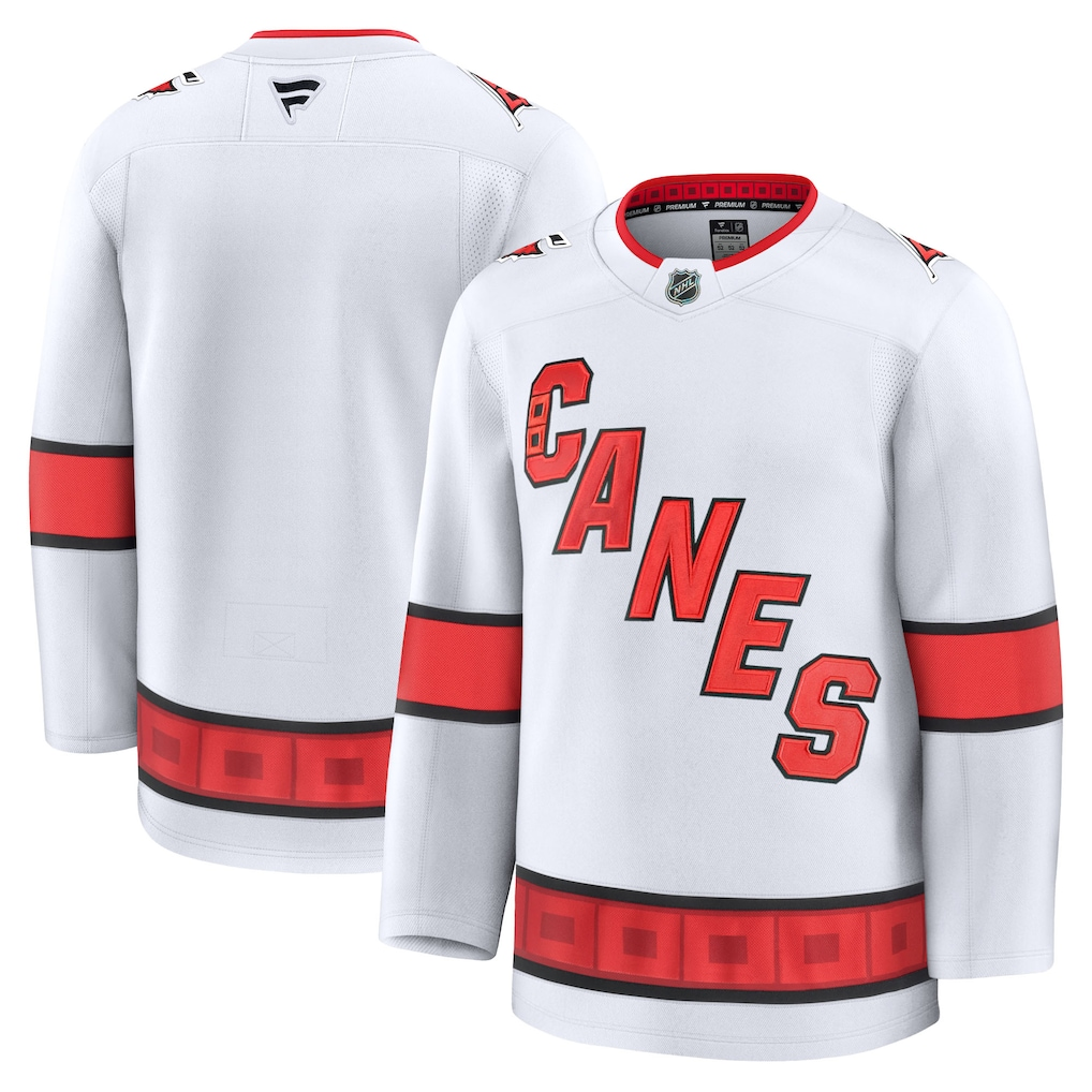 Men's Carolina Hurricanes Fanatics White Away Premium Blank Jersey
