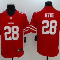 Men's San Francisco 49ers Carlos Hyde #28 Red Game Jersey1