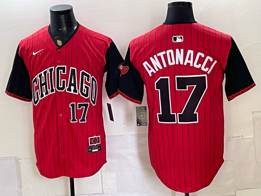 Men's Chicago White Sox Sam Antonacci #17 Red/Black 2025 City Connect Limited Player Jersey
