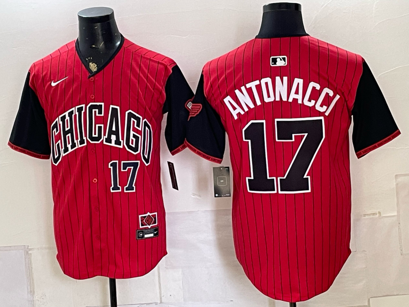 Men's Chicago White Sox Sam Antonacci #17 Red/Black 2025 City Connect Limited Player Jersey