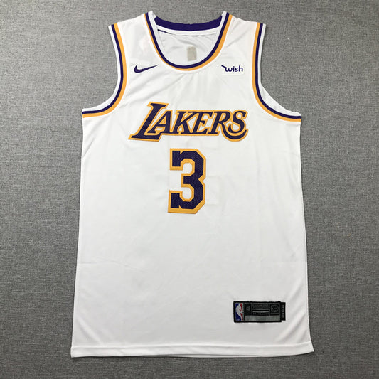 Men's Los Angeles Lakers Anthony Davis White #3 NBA Swingman Jersey1