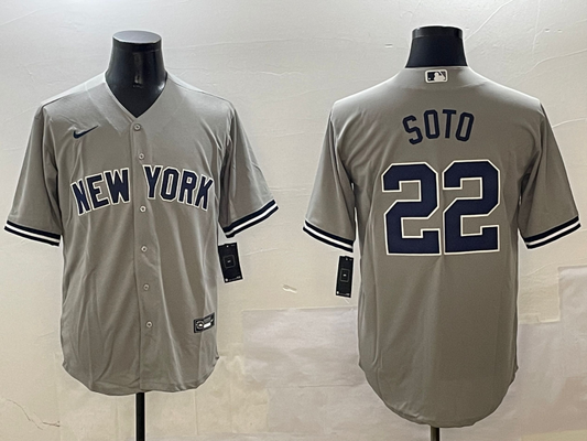 Men's New York Yankees Juan Soto #22 Gray Game Player Jersey1