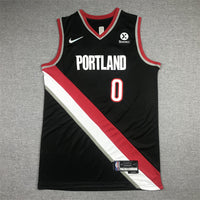 Men's Portland Trail Blazers Damian Lillard #0 Black Swingman Jersey1